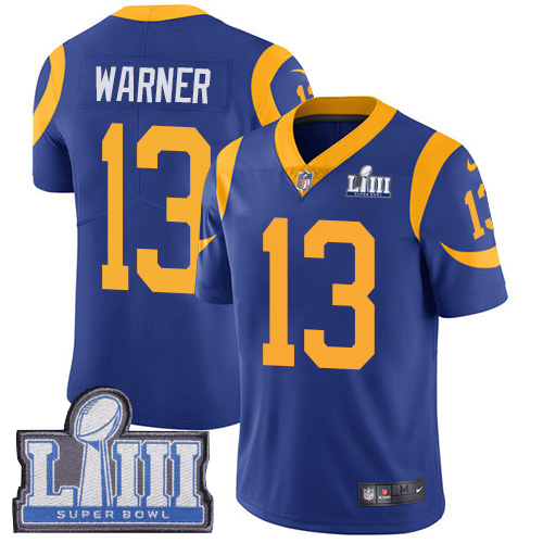 Los Angeles Rams #13 Kurt Warner Royal Blue Alternate Super Bowl LIII Bound Youth Stitched Vapor Untouchable Limited Jersey Youth cheap jerseys for sale - CheapJerseys.Shop