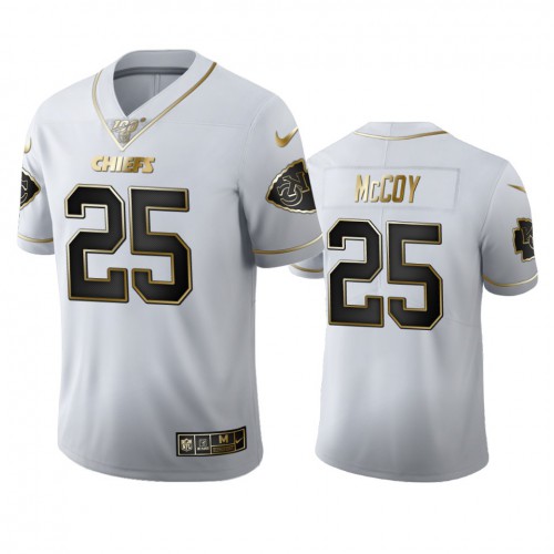 Kansas City Kansas City Chiefs #25 Lesean Mccoy Men's White Golden Edition Vapor Limited 100 Jersey Men's cheap jerseys for sale - CheapJerseys.Shop