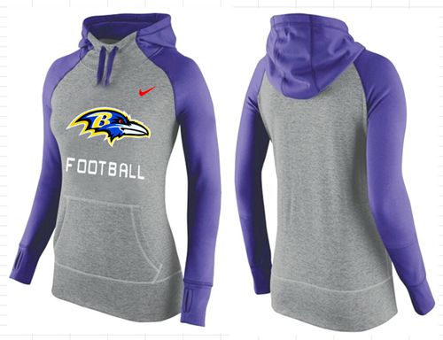 Women's Baltimore Ravens Performance Hoodie Grey & Purple_1 cheap jerseys for sale - CheapJerseys.Shop