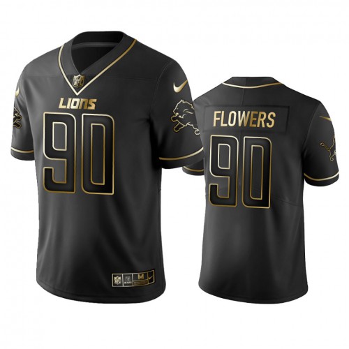 Detroit Lions #90 Trey Flowers Men's Stitched Vapor Untouchable Limited Black Golden Jersey Men's cheap jerseys for sale - CheapJerseys.Shop
