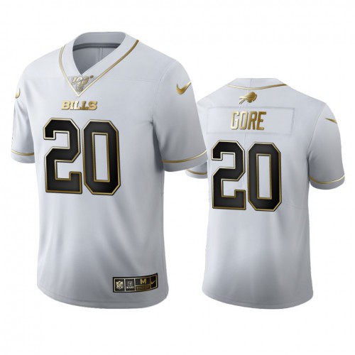 Buffalo Buffalo Bills #20 Frank Gore Men's White Golden Edition Vapor Limited 100 Jersey Men's cheap jerseys for sale - CheapJerseys.Shop