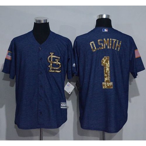 St.Louis Cardinals #1 Ozzie Smith Denim Blue Salute to Service Stitched Jersey Men's cheap jerseys for sale - CheapJerseys.Shop