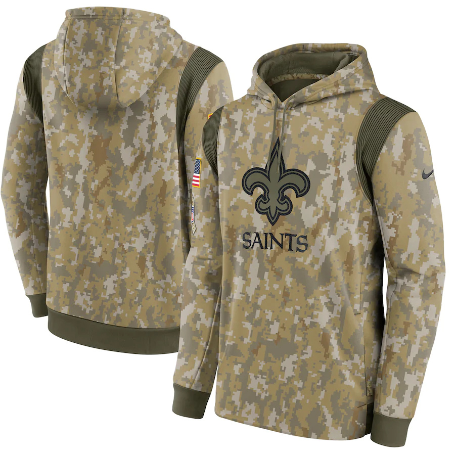 New Orleans Saints Camo 2021 Salute To Service Therma Performance Pullover Hoodie cheap jerseys for sale - CheapJerseys.Shop