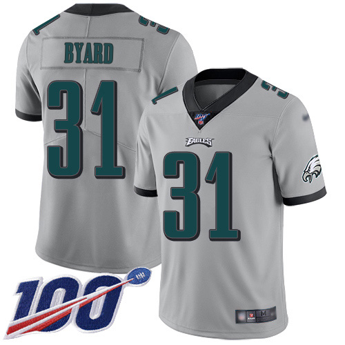 Eagles #31 Kevin Byard Silver Men's Stitched Limited Inverted Legend 100th Season Jersey cheap jerseys for sale - CheapJerseys.Shop