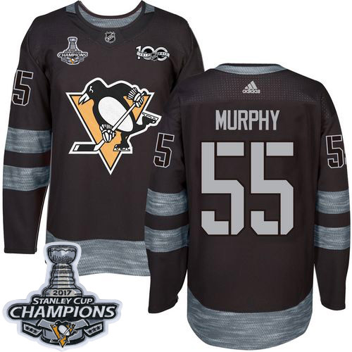 Pittsburgh Penguins #55 Larry Murphy Black 1917-2017 100th Anniversary Stanley Cup Finals Champions Stitched Jersey Men's cheap jerseys for sale - CheapJerseys.Shop
