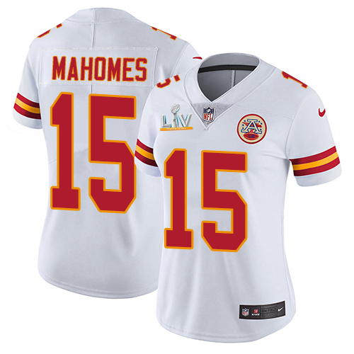 Chiefs #15 Patrick Mahomes White Women's Super Bowl LV Bound Stitched Vapor Untouchable Limited Jersey cheap jerseys for sale - CheapJerseys.Shop