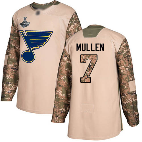 St. Louis Blues #7 Joe Mullen Camo Authentic 2017 Veterans Day Stanley Cup Champions Stitched Jersey Men's cheap jerseys for sale - CheapJerseys.Shop