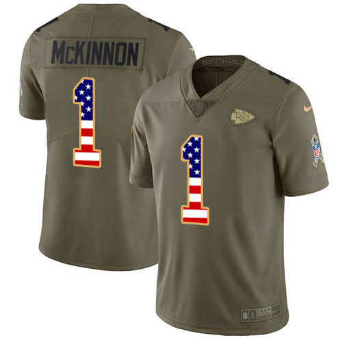 Chiefs #1 Jerick McKinnon Olive/USA Flag Youth Stitched Limited 2017 Salute To Service Jersey cheap jerseys for sale - CheapJerseys.Shop
