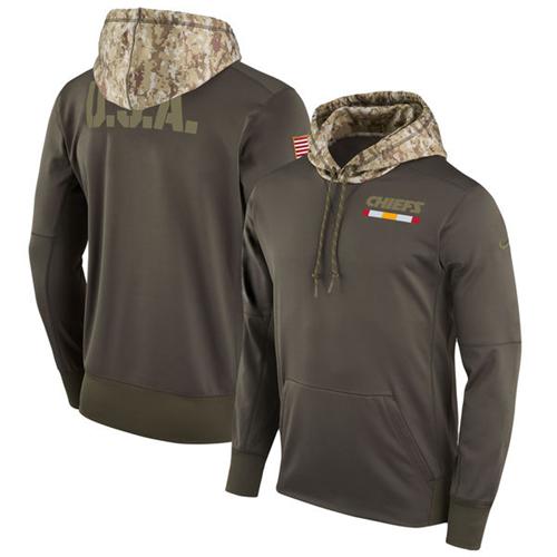 Men's Kansas City Chiefs Olive Salute To Service Sideline Therma Pullover Hoodie cheap jerseys for sale - CheapJerseys.Shop