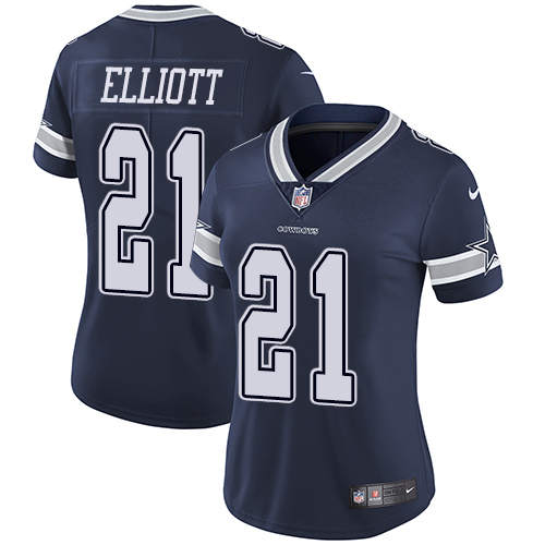 Cowboys #21 Ezekiel Elliott Navy Blue Team Color Women's Stitched Vapor Untouchable Limited Jersey cheap jerseys for sale - CheapJerseys.Shop