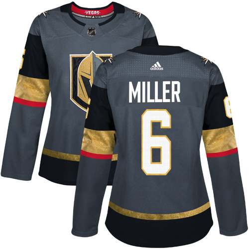 Golden Vegas Golden Knights #6 Colin Miller Grey Home Authentic Women's Stitched Jersey Womens cheap jerseys for sale - CheapJerseys.Shop