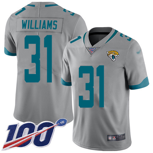 Jaguars #31 Darious Williams Silver Men's Stitched Limited Inverted Legend 100th Season Jersey cheap jerseys for sale - CheapJerseys.Shop