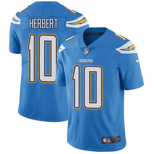Chargers #10 Justin Herbert Electric Blue Alternate Youth Stitched Vapor Untouchable Limited Jersey cheap jerseys for sale - CheapJerseys.Shop
