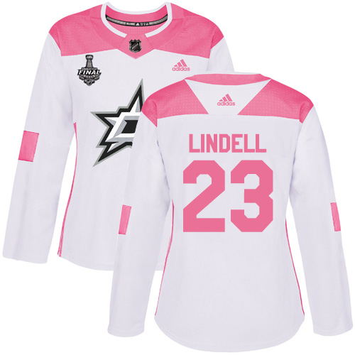 Dallas Stars #23 Esa Lindell White/Pink Authentic Fashion Women's 2020 Stanley Cup Final Stitched Jersey Womens cheap jerseys for sale - CheapJerseys.Shop
