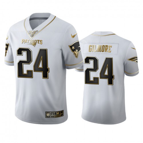 New England New England Patriots #24 Stephon Gilmore Men's White Golden Edition Vapor Limited 100 Jersey Men's cheap jerseys for sale - CheapJerseys.Shop