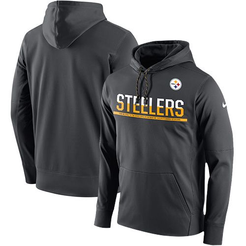 Men's Pittsburgh Steelers Anthracite Sideline Circuit Pullover Performance Hoodie cheap jerseys for sale - CheapJerseys.Shop