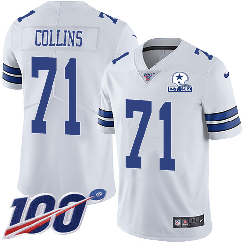 Dallas Cowboys #71 La'el Collins White Men's Stitched With Established In 1960 Patch 100th Season Vapor Untouchable Limited Jersey Men's cheap jerseys for sale - CheapJerseys.Shop