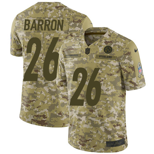 Pittsburgh Steelers #26 Mark Barron Camo Men's Stitched Limited 2018 Salute To Service Jersey Men's cheap jerseys for sale - CheapJerseys.Shop