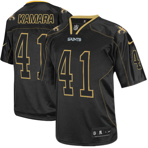 Saints #41 Alvin Kamara Lights Out Black Men's Stitched Elite Jersey cheap jerseys for sale - CheapJerseys.Shop