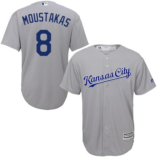 Kansas City Royals #8 Mike Moustakas Grey Cool Base Stitched Youth Jersey Youth cheap jerseys for sale - CheapJerseys.Shop
