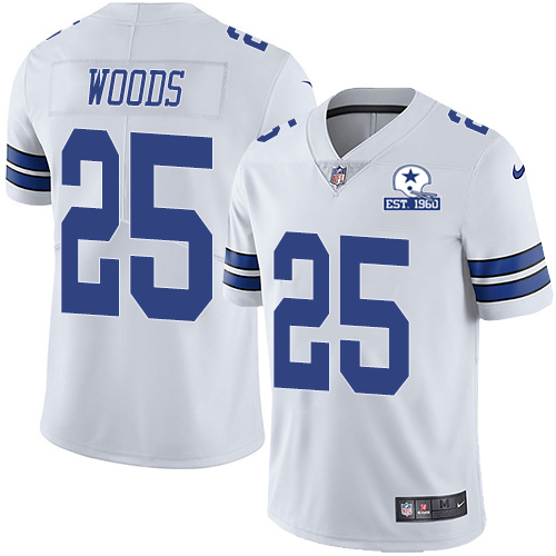 Dallas Cowboys #25 Xavier Woods White Men's Stitched With Established In 1960 Patch Vapor Untouchable Limited Jersey Men's cheap jerseys for sale - CheapJerseys.Shop