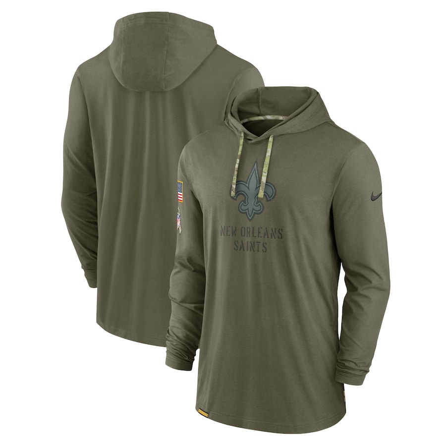 New Orleans Saints 2022 Salute To Service Tonal Pullover Hoodie - Olive cheap jerseys for sale - CheapJerseys.Shop