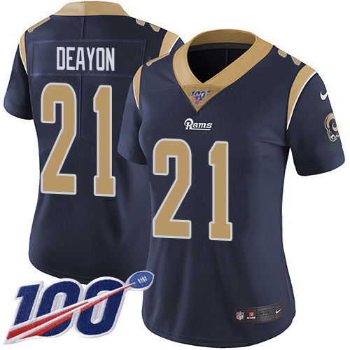 Los Angeles Rams #21 Donte Deayon Navy Blue Team Color Women's Stitched 100th Season Vapor Untouchable Limited Jersey Womens cheap jerseys for sale - CheapJerseys.Shop