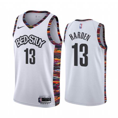 Brooklyn Nets #13 James Harden Mens 2019-20 White BED-STUY City Edition Stitched Jersey Mens cheap jerseys for sale - CheapJerseys.Shop