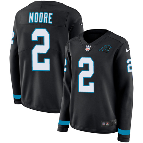 Panthers #2 DJ Moore Black Team Color Women's Stitched Limited Therma Long Sleeve Jersey cheap jerseys for sale - CheapJerseys.Shop