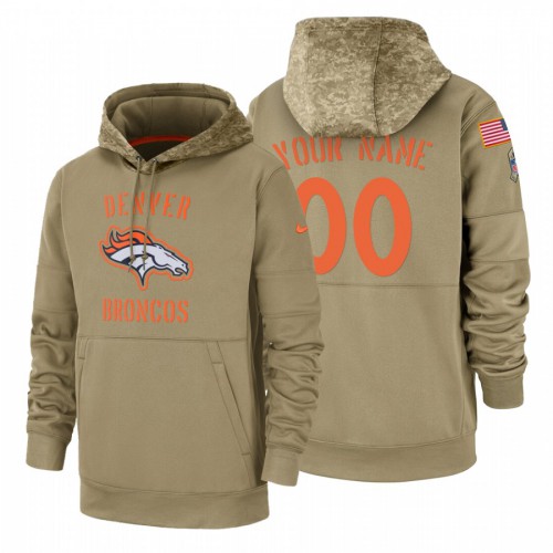 Denver Broncos Custom Tan 2019 Salute To Service Name & Number Sideline Therma Pullover Hoodie cheap jerseys for sale - CheapJerseys.Shop
