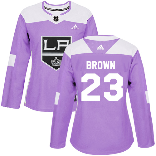 Los Angeles Kings #23 Dustin Brown Purple Authentic Fights Cancer Women's Stitched Jersey Womens cheap jerseys for sale - CheapJerseys.Shop