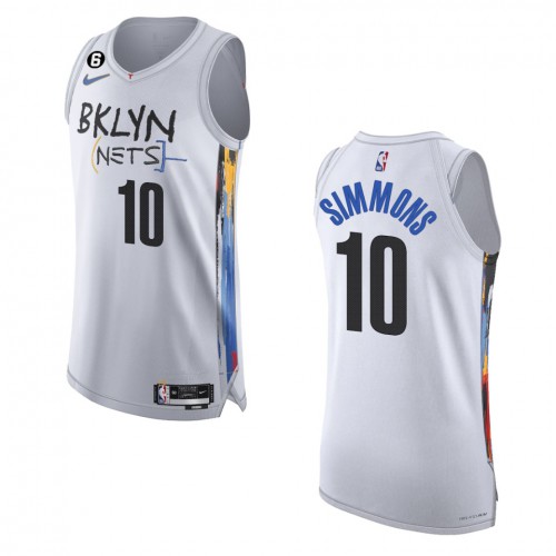 Brooklyn Brooklyn Nets #10 Ben Simmons White 2022-23 Authentic Jersey - City Edition Mens cheap jerseys for sale - CheapJerseys.Shop