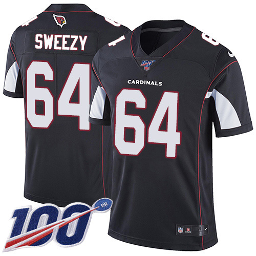 Arizona Cardinals #64 J.R. Sweezy Black Alternate Men's Stitched 100th Season Vapor Limited Jersey Men's cheap jerseys for sale - CheapJerseys.Shop