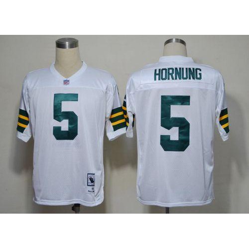 Mitchell And Ness Green Bay Packers #5 Paul Hornung White Stitched Jersey Men's cheap jerseys for sale - CheapJerseys.Shop