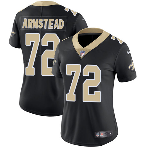 New Orleans Saints #72 Terron Armstead Black Team Color Women's Stitched Vapor Untouchable Limited Jersey Womens cheap jerseys for sale - CheapJerseys.Shop