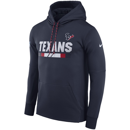 Men's Houston Texans Navy Sideline ThermaFit Performance PO Hoodie cheap jerseys for sale - CheapJerseys.Shop