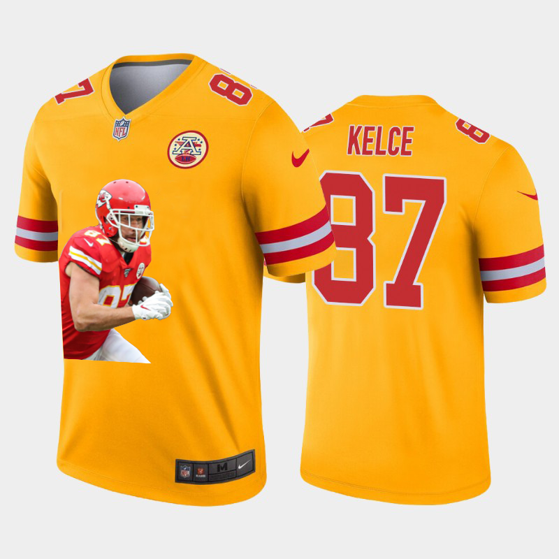 Kansas City Chiefs #87 Travis Kelce Team Hero 1 Vapor Limited Jersey Yellow cheap jerseys for sale - CheapJerseys.Shop