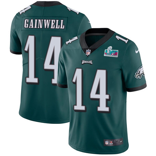 Eagles #14 Kenneth Gainwell Green Team Color Super Bowl LVII Patch Youth Stitched Vapor Untouchable Limited Jersey cheap jerseys for sale - CheapJerseys.Shop