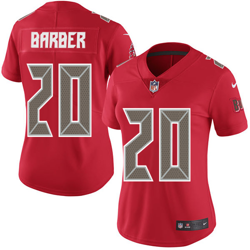 Tampa Bay Buccaneers #20 Ronde Barber Red Women's Stitched Limited Rush Jersey Womens cheap jerseys for sale - CheapJerseys.Shop