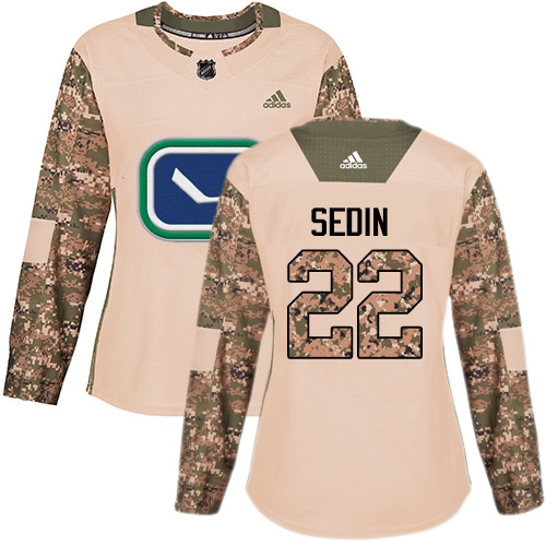 Vancouver Canucks #22 Daniel Sedin Camo Authentic 2017 Veterans Day Women's Stitched Jersey Womens cheap jerseys for sale - CheapJerseys.Shop