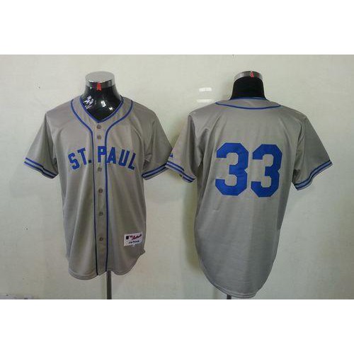 Minnesota Twins #33 Justin Morneau Grey 1948 St. Paul Saints Turn Back The Clock Stitched Jersey Men's cheap jerseys for sale - CheapJerseys.Shop