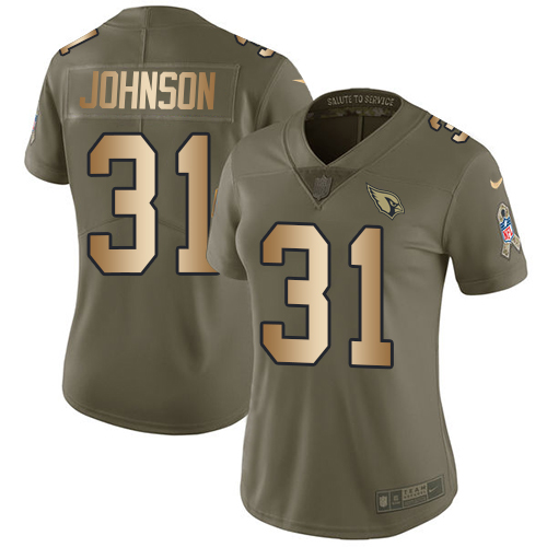 Arizona Cardinals #31 David Johnson Olive/Gold Women's Stitched Limited 2017 Salute to Service Jersey Womens cheap jerseys for sale - CheapJerseys.Shop