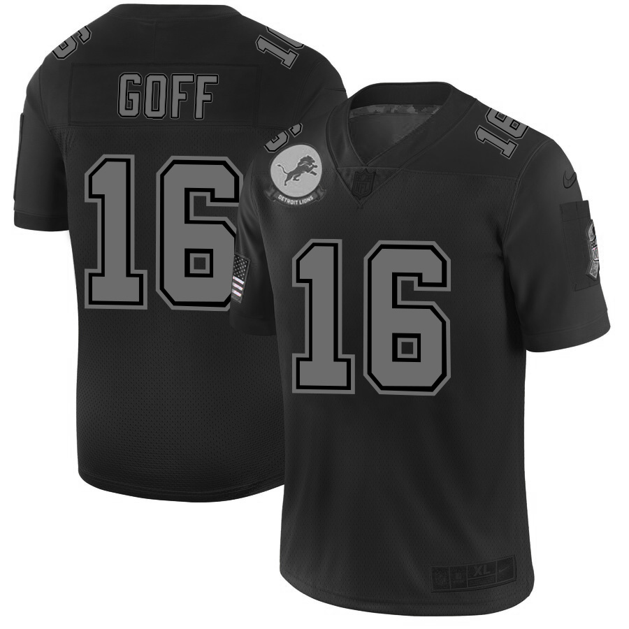 Detroit Lions #16 Jared Goff Men's Black 2019 Salute To Service Limited Stitched Jersey cheap jerseys for sale - CheapJerseys.Shop