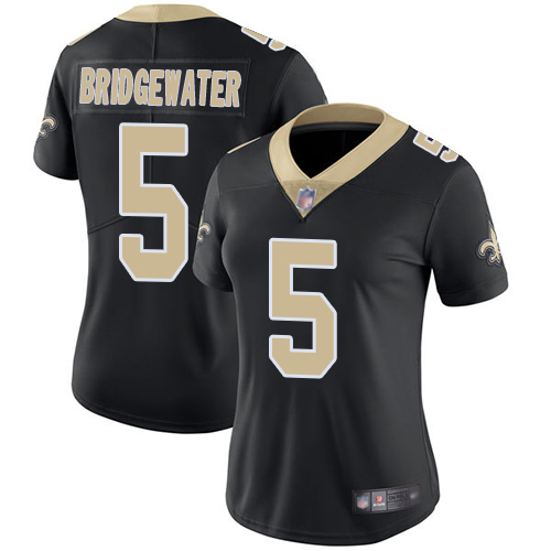 New Orleans Saints #5 Teddy Bridgewater Black Team Color Women's Stitched Vapor Untouchable Limited Jersey Womens cheap jerseys for sale - CheapJerseys.Shop