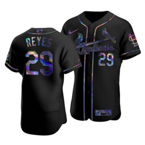 St. Louis St.Louis Cardinals #29 Alex Reyes Men's Iridescent Holographic Collection Jersey - Black Men's cheap jerseys for sale - CheapJerseys.Shop