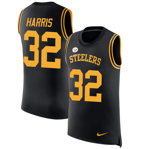 Steelers #32 Franco Harris Black Team Color Men's Stitched Limited Rush Tank Top Jersey cheap jerseys for sale - CheapJerseys.Shop
