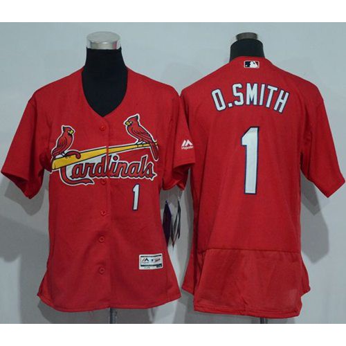 St.Louis Cardinals #1 Ozzie Smith Red Flexbase Authentic Women's Stitched Jersey Womens cheap jerseys for sale - CheapJerseys.Shop