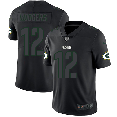 Packers #12 Aaron Rodgers Black Men's Stitched Limited Rush Impact Jersey cheap jerseys for sale - CheapJerseys.Shop