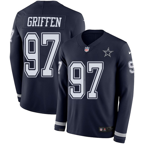 Dallas Cowboys #97 Everson Griffen Navy Blue Team Color Men's Stitched Limited Therma Long Sleeve Jersey Men's cheap jerseys for sale - CheapJerseys.Shop