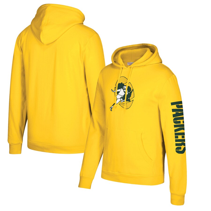 Green Bay Packers Mitchell & Ness Classic Team Pullover Hoodie Gold cheap jerseys for sale - CheapJerseys.Shop